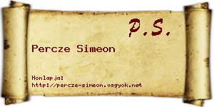 Percze Simeon névjegykártya